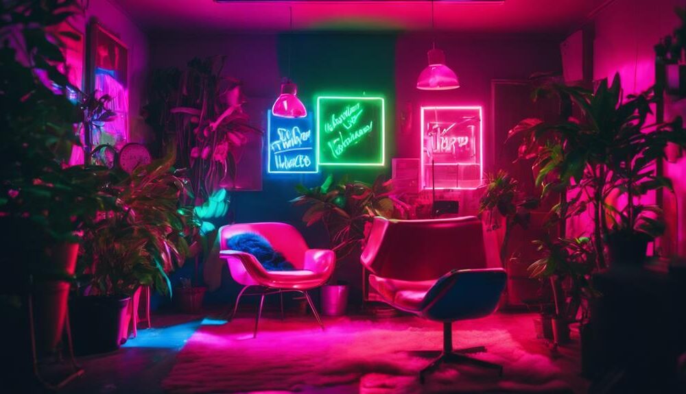 vibrant neon light decor