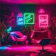 vibrant neon light decor