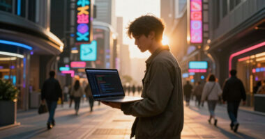 A Walkable ASCII Cyberpunk City In One HTML File [Video]